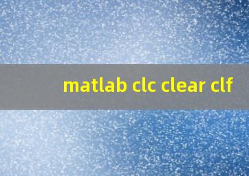 matlab clc clear clf